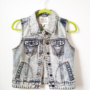 Thread and Supply Vintage Acid Wash Denim Vest